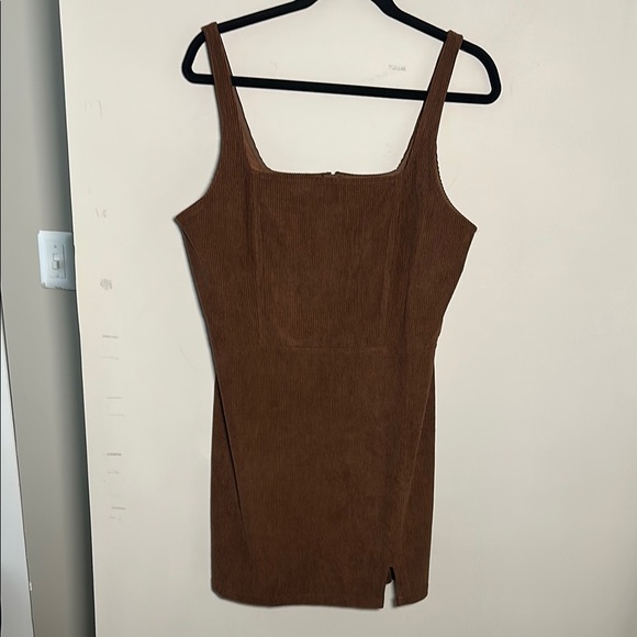 Francesca’s new Corduroy Brown Sleeveless mini Dress - Picture 1 of 6